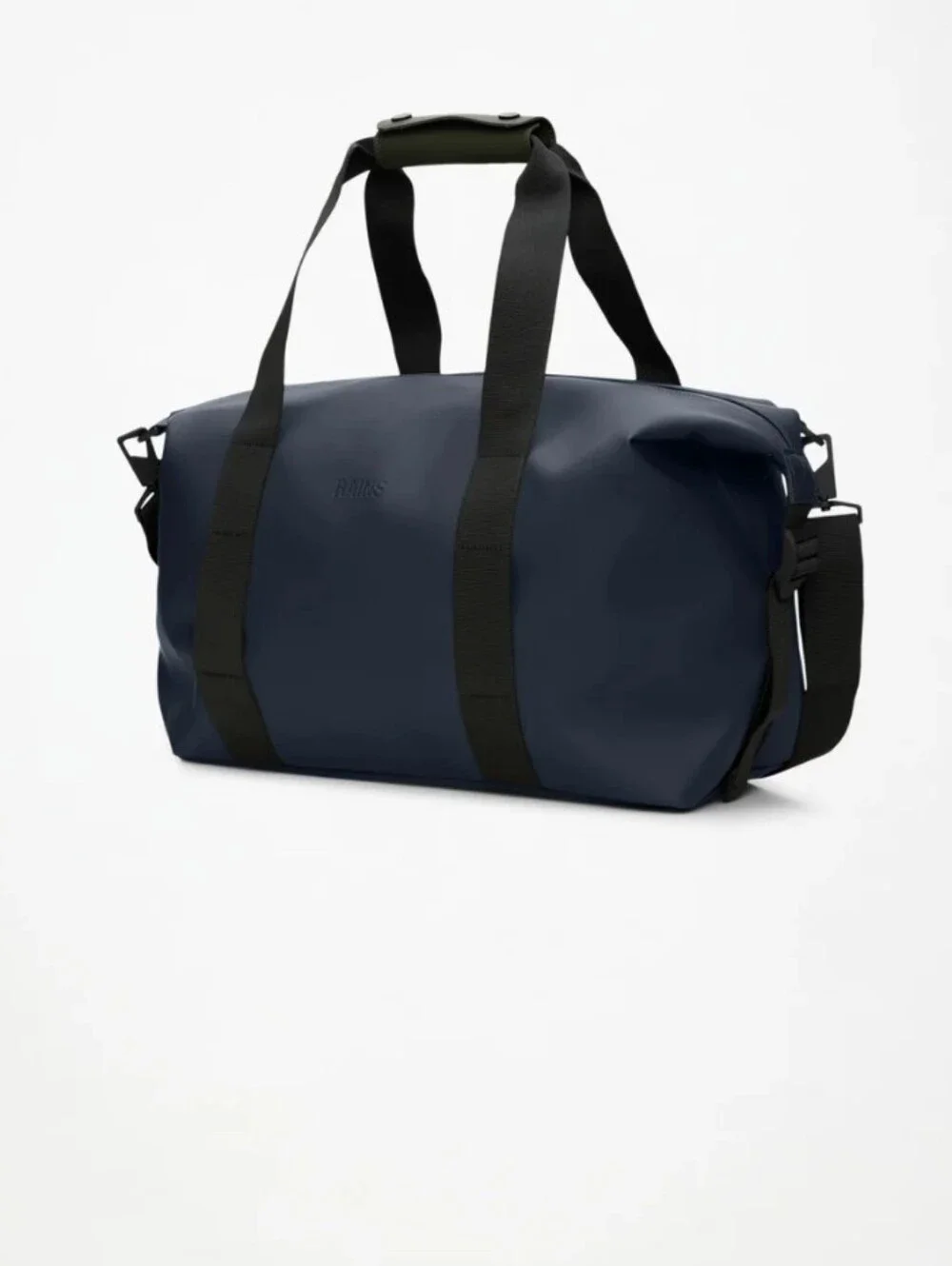 Rains Navy Small Unisex Waterproof Travel Duffel Bag with Black Straps